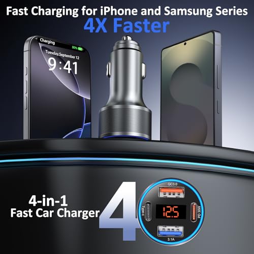 USB C Car Charger 3 Pack (3-Pack / Gray)