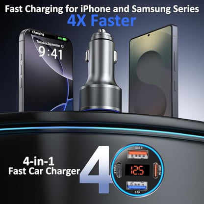 USB C Car Charger 3 Pack (3-Pack / Gray)