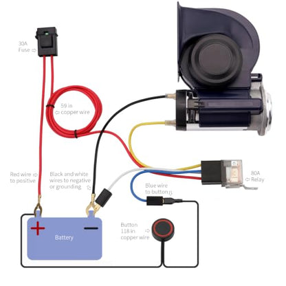 Air Horn Loud Train Horn kit for Car High Pitched Truck Horn with Button