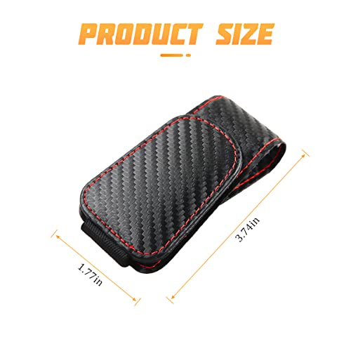 Magnetic Sunglasses Holders for Car Sun Visor (1 Pack / Black/Carbon Fiber)