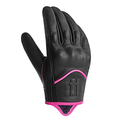 Ladies Full Finger Touch Motorcycle Gloves GL016 PINKBlack XL (X-Large / Pink/Black)
