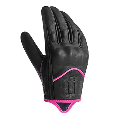 Ladies Full Finger Touch Motorcycle Gloves GL016 PINKBlack XL (X-Large / Pink/Black)
