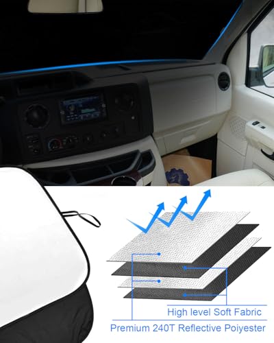 Front Windshield Sunshade fit for Ford Econoline E (Fit for Ford Transit 2015-2026)