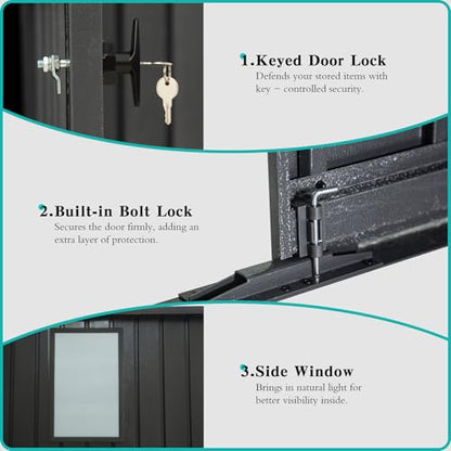 Domi 12x25FT Outdoor Metal Garage Shed (12'X25')