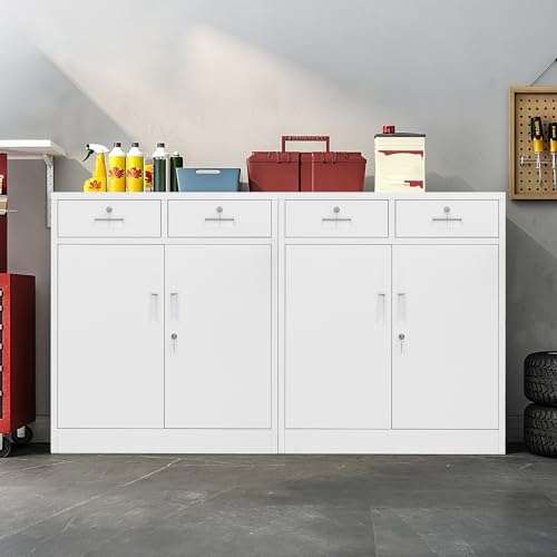 Metal Storage Cabinet (White / 36" H x 32" W x 16" D)