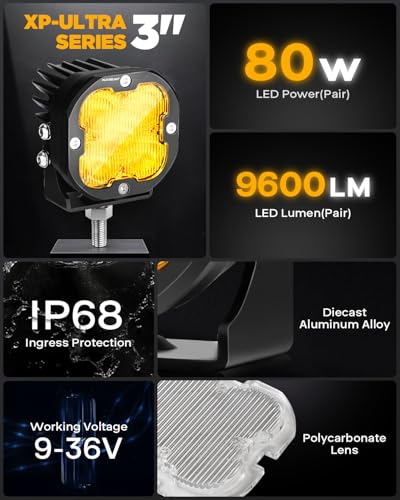 XP Ultra Series 3" Wide Flood Beam Offroad Lights LED Pods 2 (XP-Ultra Series 3" Flood Beam)