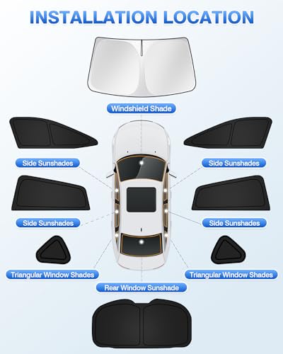 Sunshades for Subaru Crosstrek 2024 2025 2026 Accessories Windshield Sun Shade Side Rear Window Shade Cover Sun Visor Shield Privacy Protection Keep Vehicle Cool Black 8PCS (Subaru Crosstrek 2024-Present)