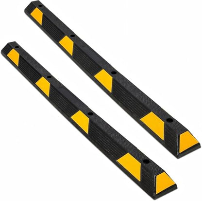 Parking Stopper for Garage Heavy Duty Rubber Parking Curb Stops 72” Garage Parking Stops Premium Quality Garage Wheel Stop Professional Grade w (2-Pack)