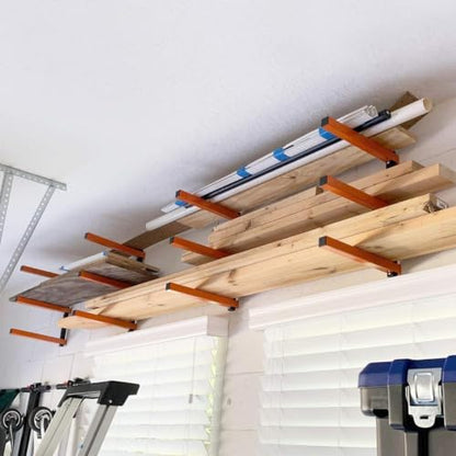 Wall Mount Wood Organizer and Lumber Storage Rack with 3 (4 PACK)