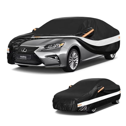 10 Layers Car Cover Custom Fit for Lexus ES ES350 ES300 ES300h ES350e ES500e (Black Gray / Custom Fit for Lexus ES)