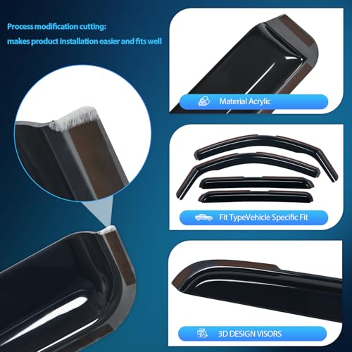 in Channel Rain Guards for Toyota Tacoma Double Cab 2005 (Tacoma 2005-2015 Double Cab)
