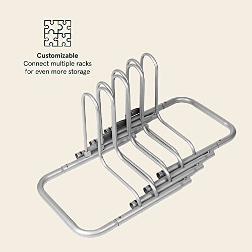 Stash Rack 4 Bike Floor Stand Bicycle Storage Organizer (Grey / 4 Bike)