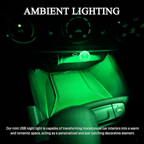 4PCS USB LED Car Interior Atmosphere Lamp (Green)