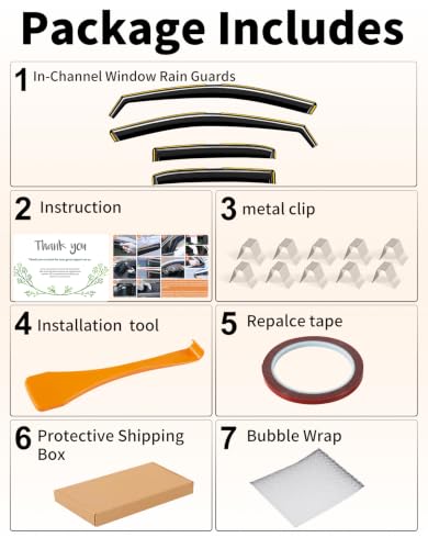 in Channel Window Visors Rain Guards for 2011 (Fit for 2011-2026 Dodge Durango)