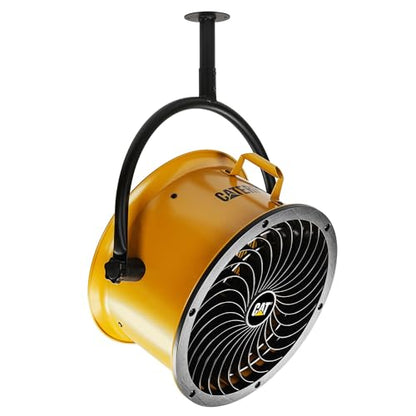 fans - 14”-Blade High-Velocity Pedestal Drum Fan Industrial Grade (Yellow, 4-in-1): 2,300 CFM, 4-Speed, 360 Degree Adjustable Tilt, Dual Ball Bearing Motor with Die-Cast Cover (HVPD-14AC) (Yellow / Pedestal)
