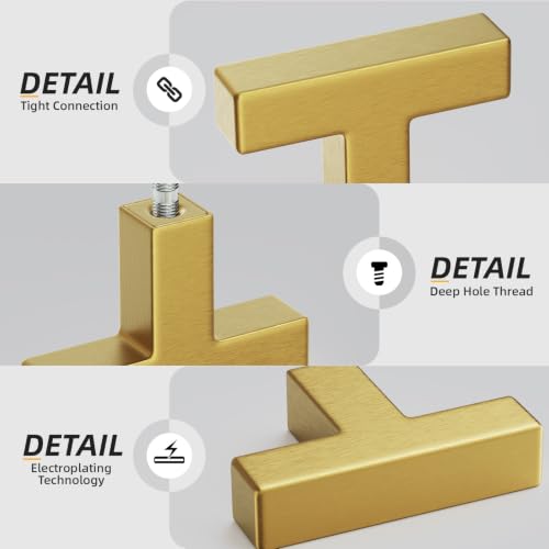 10 Pack Gold Cabinet Knobs Single Hole Gold Kitchen Handles (Gold / single hole)