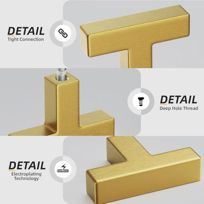 10 Pack Gold Cabinet Knobs Single Hole Gold Kitchen Handles (Gold / single hole)