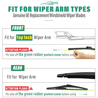 Windshield Wiper Blades Replacement for Infiniti QX60 2022 (26" 19" 12")