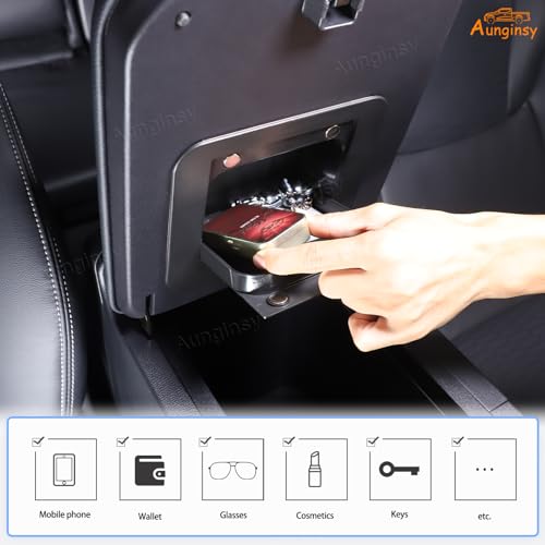 Car Armrest Hidden Storage Box Compatible with Toyota Land Cruiser 250 Prado J250 LC250 2024 2025 Car Center Console Handrail Privacy Storage Box Organizer Tray ABS Insert Pallet Manager Accessories (Black(A))