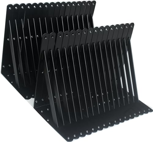 40 Pack L11 x H 8" Black Heavy Duty Shelf Brackets with Screws Metal Shelf Brackets Shelf Support Angle Brackets for Shelves L Brackets Heavy Duty Floating Shelf (40 Pack-Black / 11''x8'')