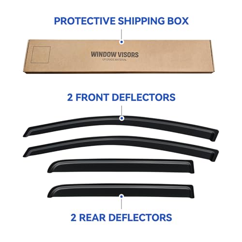 Window Visors Rain Guards for 2004 (2004-2015 Nissan Titan Crew Cab)