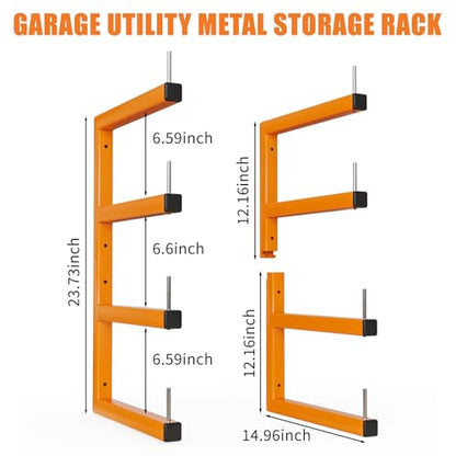2 Pack Lumber Storage Rack (Orange / E– 2 Pack, 4-Tier)