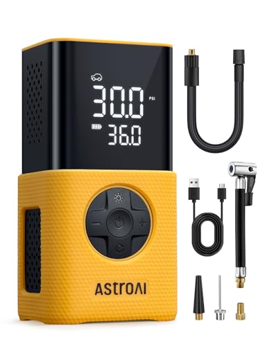 L7S Tire Inflator Portable Air Compressor Cordless with Digital Pressure Gauge (Yellow)