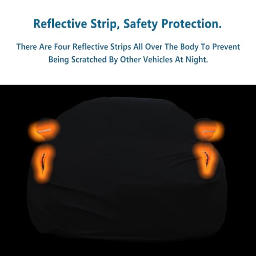 Waterproof Car Cover All Weather Snowproof UV Protection Windproof Outdoor Full Truck Cover (L Fit Truck Length(210- 230 Inch) / All black)