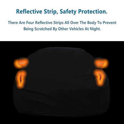 Waterproof Car Cover All Weather Snowproof UV Protection Windproof Outdoor Full Truck Cover (L Fit Truck Length(210- 230 Inch) / All black)