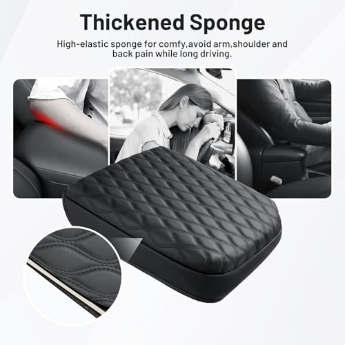 Center Console Cover for GMC Sierra (3)19-26|Silverado&Sierra|Bucket Seat,Wavy,+Thick)