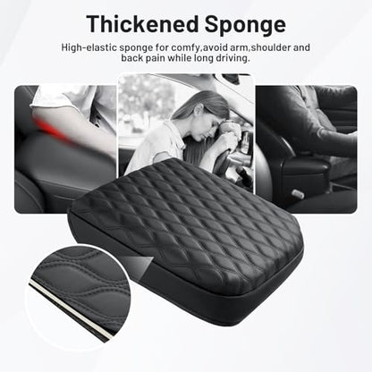 Center Console Cover for GMC Sierra (3)19-26|Silverado&Sierra|Bucket Seat,Wavy,+Thick)