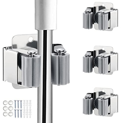 3PCS Broom and Mop Holder (Silver / 3)