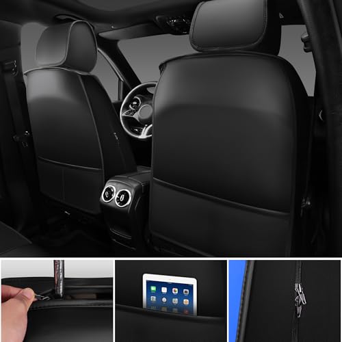 Nappa Leather Car Seat Covers Front Seats (Black Blue / Front Seats)