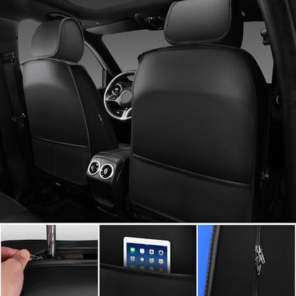 Nappa Leather Car Seat Covers Front Seats (Black Blue / Front Seats)