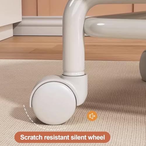Low Rolling Stool with Backrest (Orange)