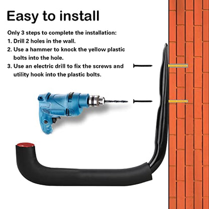 6 Pack Garage Hooks Heavy Duty (7 Inch- 6 Set)