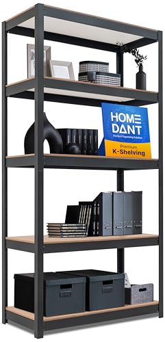 House Black 36.2" W 5 Tier Storage Shelves Garage Shelving Unit (Black / 36.2"W x 16.5"D)