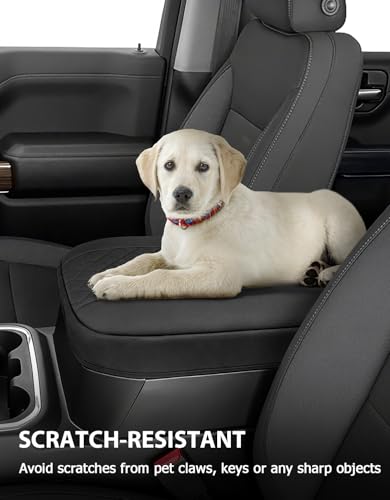 Center Console Cover for Chevy Silverado & GMC Sierra 1500 Accessories 2019 (Bucket Seat, Silverado & Sierra 2019-2026 etc. / Black)