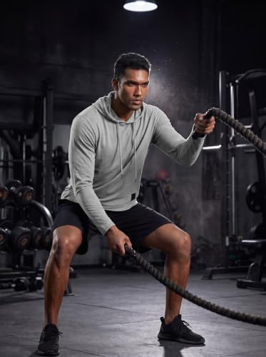 Mens Fashion Athletic Hoodies Sport Sweatshirt Solid Color Fleece Pullover Light Grey X (X-Large / Light Grey)