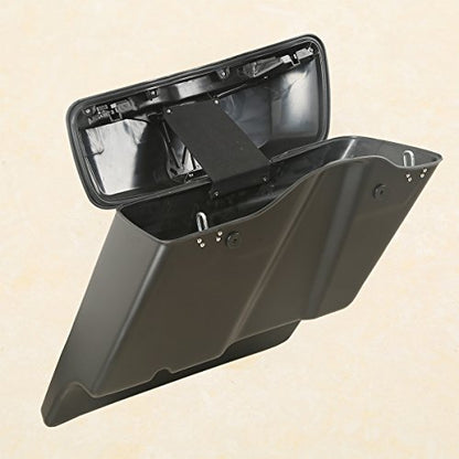 Motorcycle Stretched Saddlebags with Black Conversion Brackets Fit For Harley Softail Deluxe Heritage Softail 1984