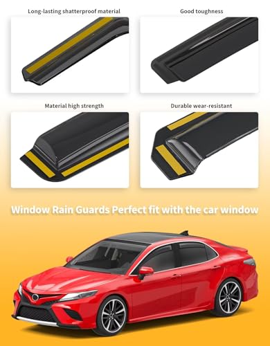 in Channel Window Visors Rain Guards for Toyota Camry 2018 (Fit for 2018-2024 Toyota Camry)