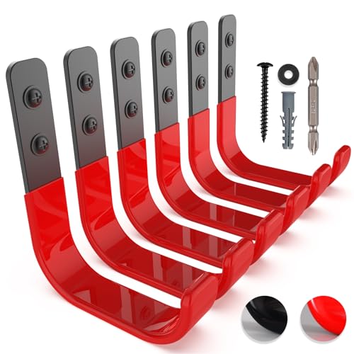 4 Inch Garage Hooks (Red)