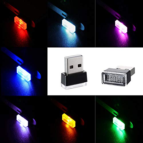 7 Pieces USB LED Light Car Interior Atmosphere Mini Lamp Lights