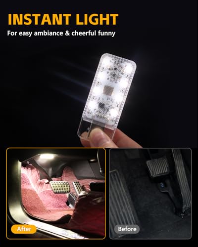 2PCS USB Lights for Car (DayWhite)
