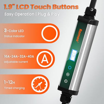 Level 2 EV Charger 40 Amp Portable J1772 Charger (40A)