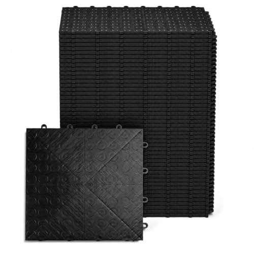 SnapLock GarageDeck 12"x12" Coin Garage Tiles (48 Pack / Black)