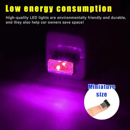 4 PCS USB LED Car Interior Atmosphere Lamp (White & Purple)