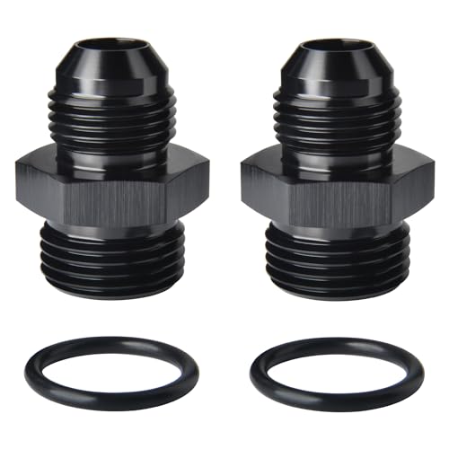 10AN Male Flare to 12AN ORB O (10AN to 12AN ORB / Black - 2PCS)