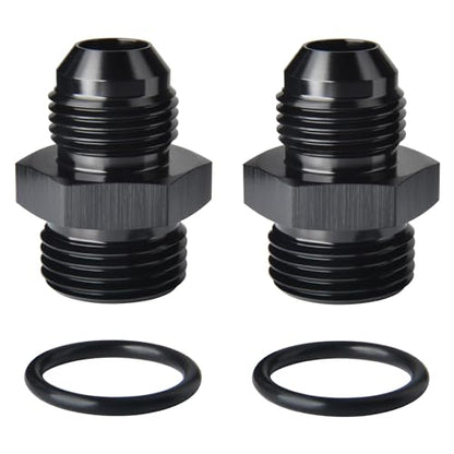 8AN Male Flare to 10AN ORB O (8AN to 10AN ORB / Black - 2PCS)