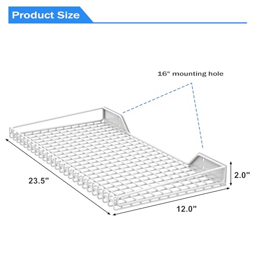 2 Pack Wall Mounted Storage Shelves (White / 12*23.5")